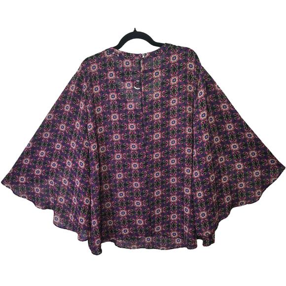 Ashley Stewart Top Blouse Womens Plus Size 22 24W Sheer Colorful Fairy Whimsy - Picture 2 of 12